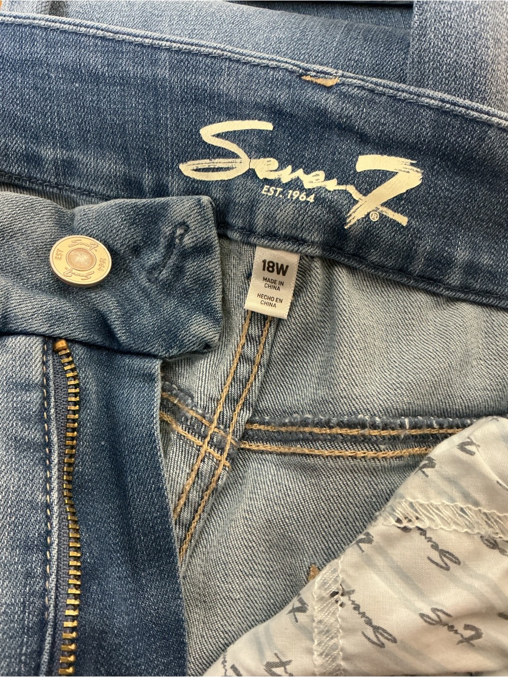 Seven7 Tummyless High Rise Skinny Jeans Women’s 18W Medium Stretch Slim Plus - Picture 3 of 5